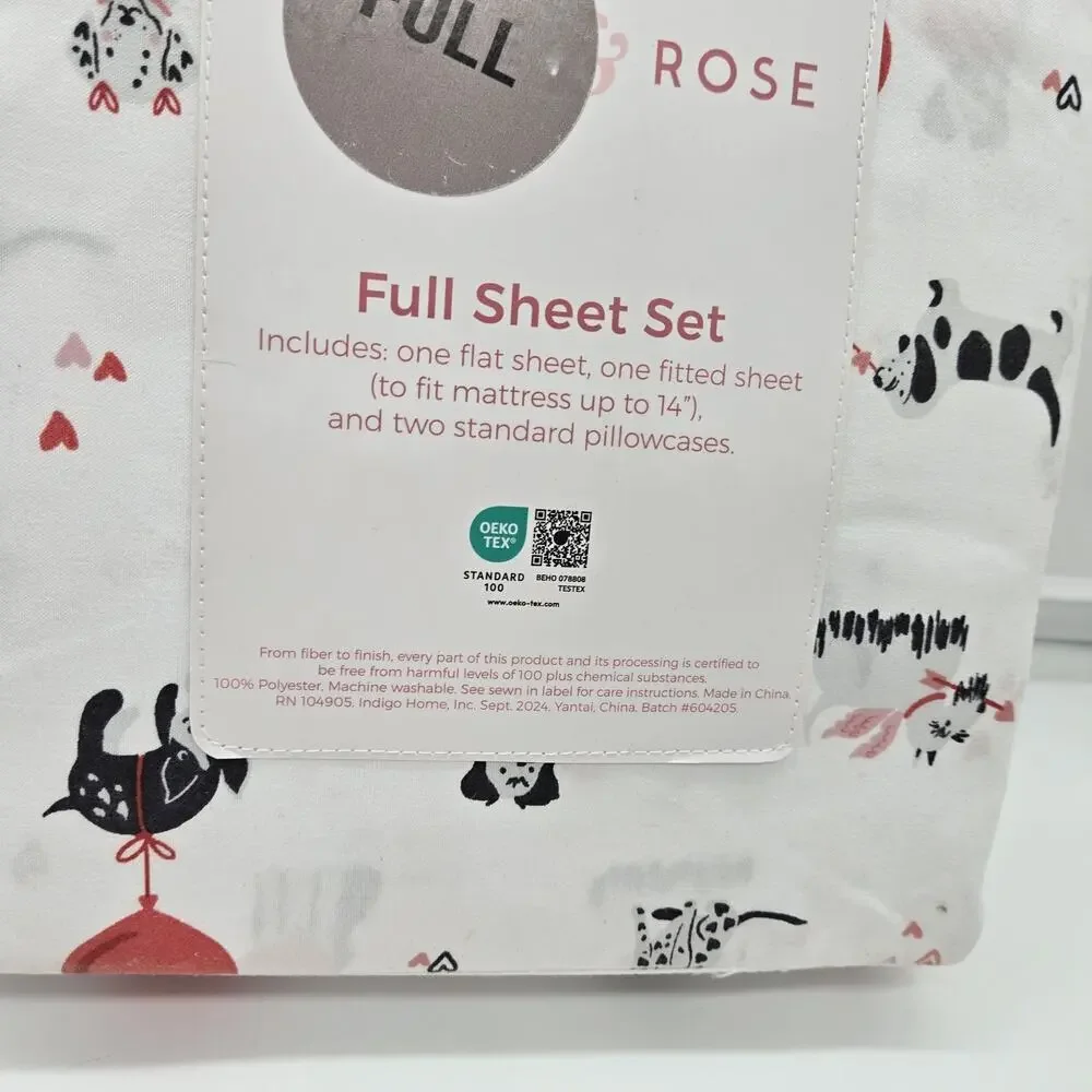 Maeve & Rose FULL Sheet Set Dog Heart PUPPY DOGGY LOVE NEW! Fun